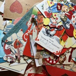 Vintage 1930s To 1960s Valentines Day Cards Huge Used Lot